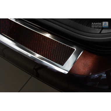 Накладка на задний бампер (карбон) Volkswagen Passat B8 Variant (2014-) бренд – Avisa главное фото